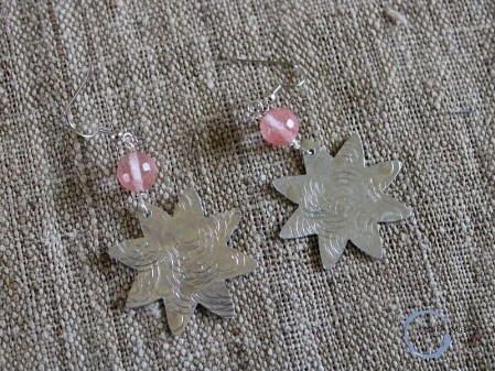 orecchini stellina alluminio e cristallo rosa